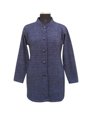 Women Long coat Navy Plain design coat